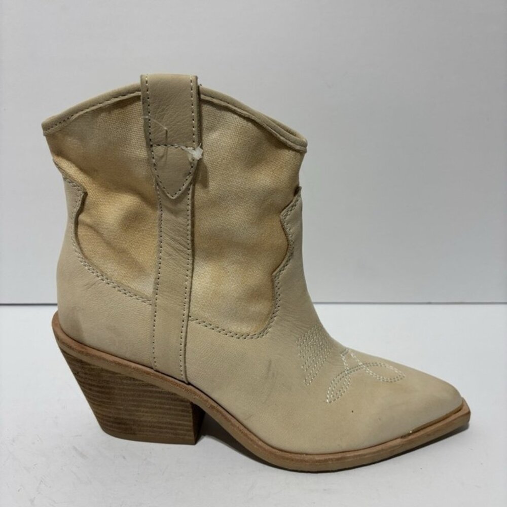 Dolce Vita Women’s Nashe, Beige Western Booties, Size 8 M